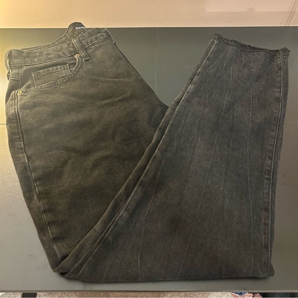 Old Navy High-Rise Curvy O.G. Straight Button Fly Black Jeans Denim Size 14 Tall